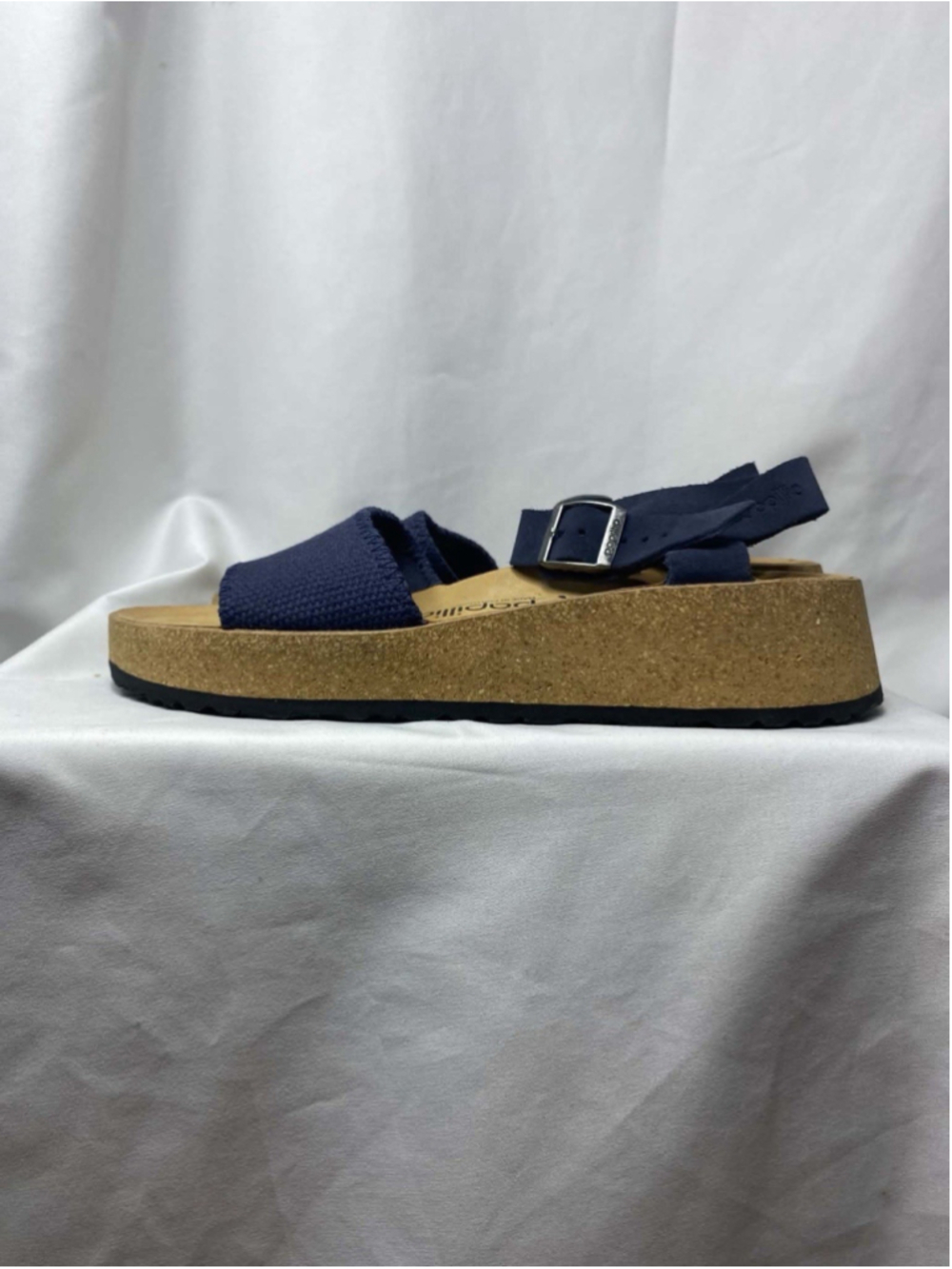 Papillio by Birkenstock Glenda Blue Nubuck Leather Platform Wedge Sandals 41 L10 - Picture 9 of 12